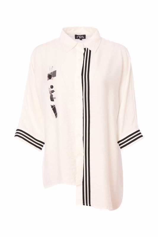 ORA - White Sports - Shirt - ORS25160 ORA - White Sports - Shirt - ORS25160