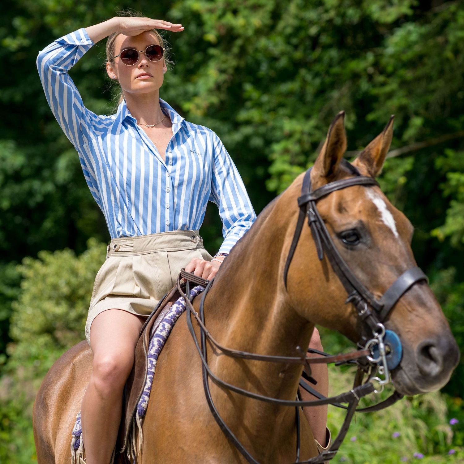 HV Society - HVSAnou - Sea Blue Stripe Blouse