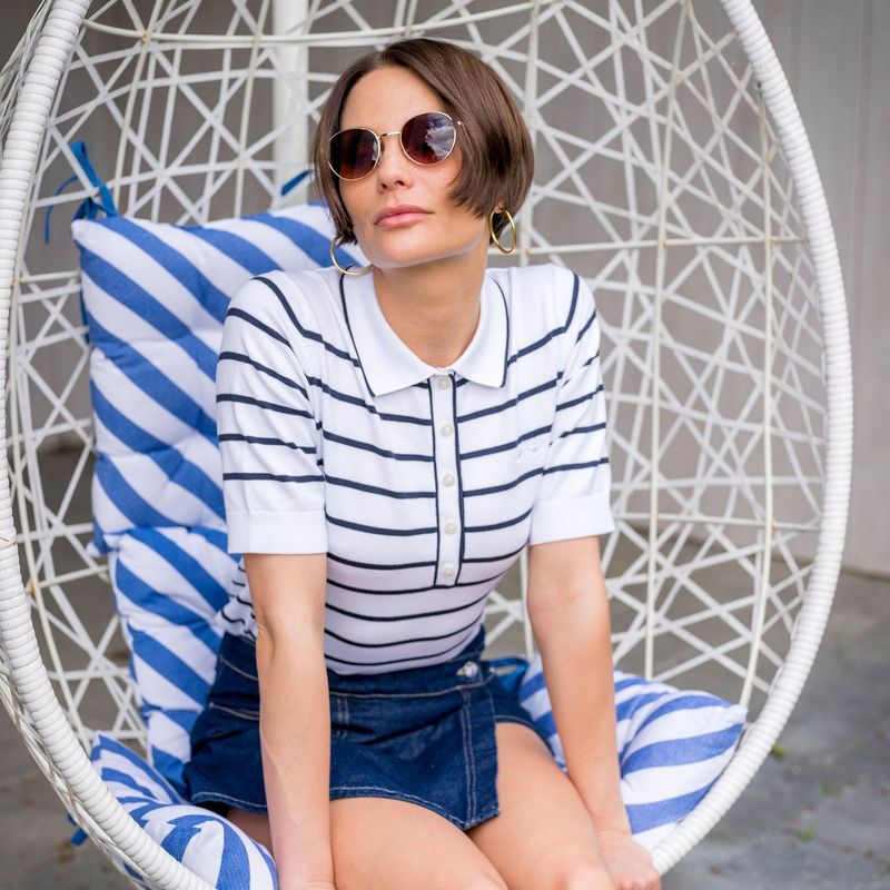 HV Society - HVSjiska - White/Navy - Polo Knit HV Society - HVSjiska - White/Navy - Polo Knit