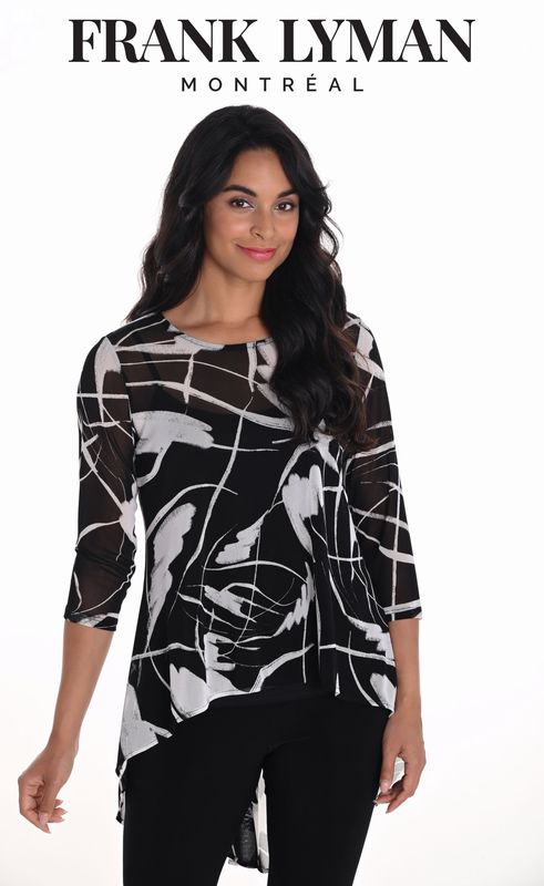 Frank Lyman - 251344 - Black/Ecru Print Top Frank Lyman - 251344 - Black/Ecru Print Top
