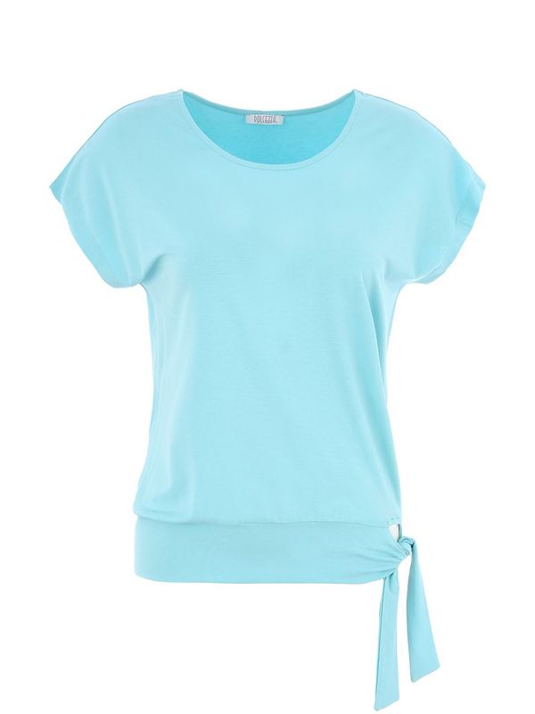 Dolcezza - Round Neck Tie Front Top - SeaFoam - 25252
