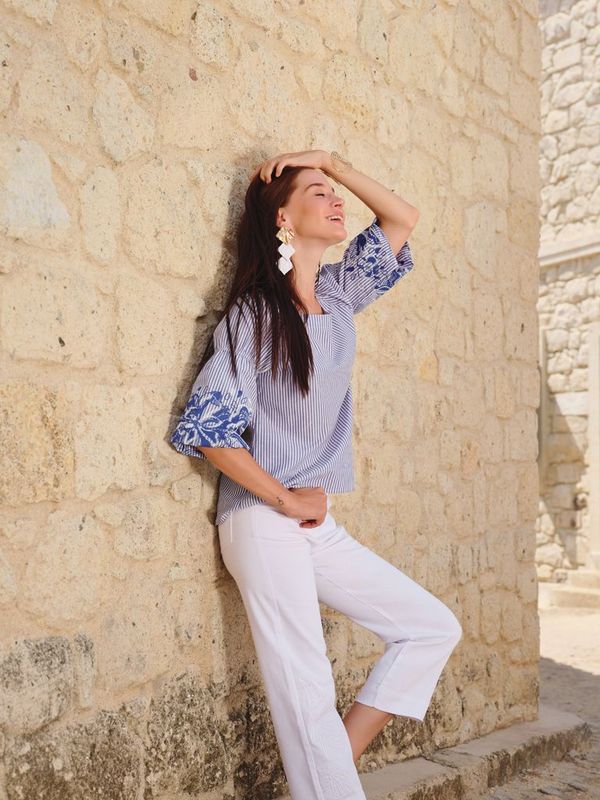 Dolcezza - Blue Lotus - Blue Pinstripe - 25155