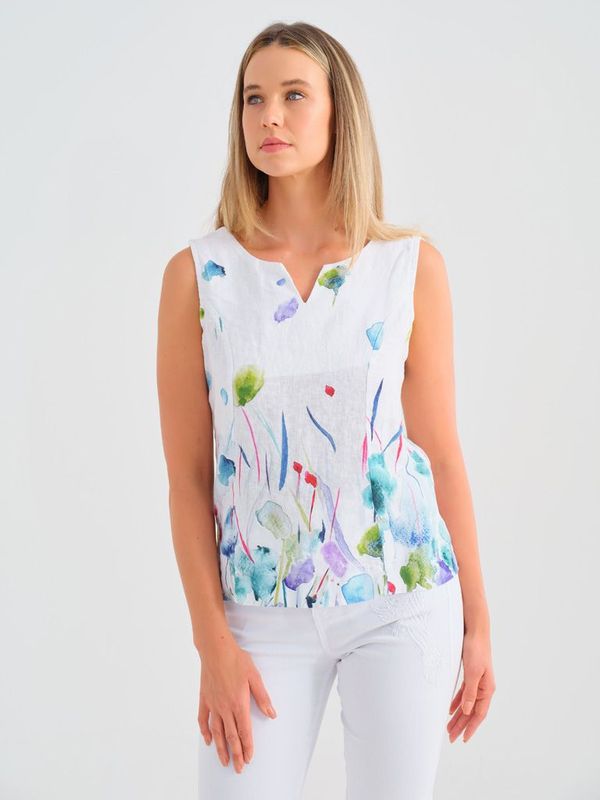 Dolcezza - Misty Blossom Art - Linen Top - 25780