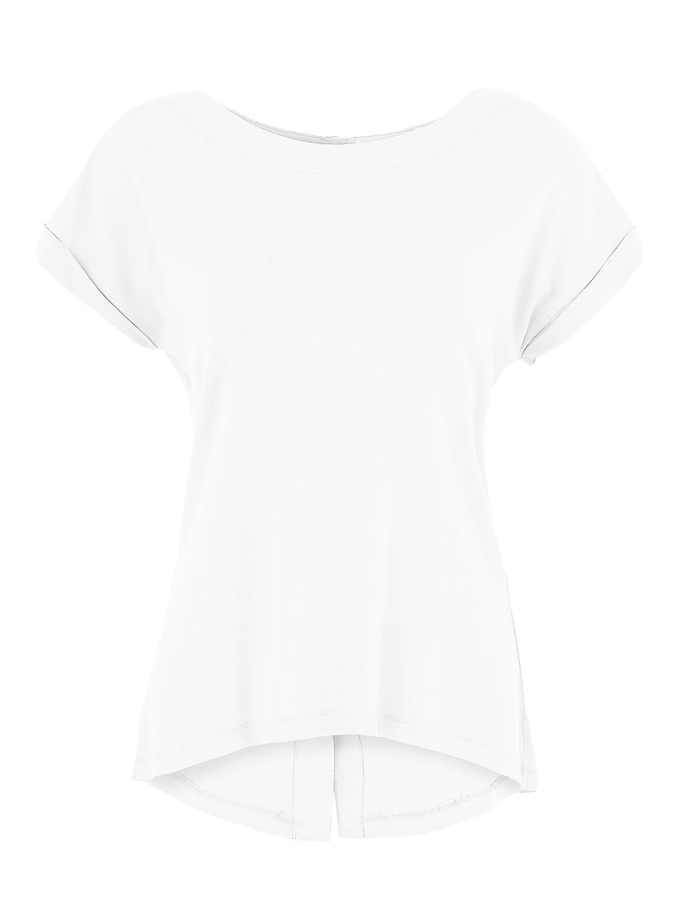 Dolcezza - Round Neck Button Back - White - 25251