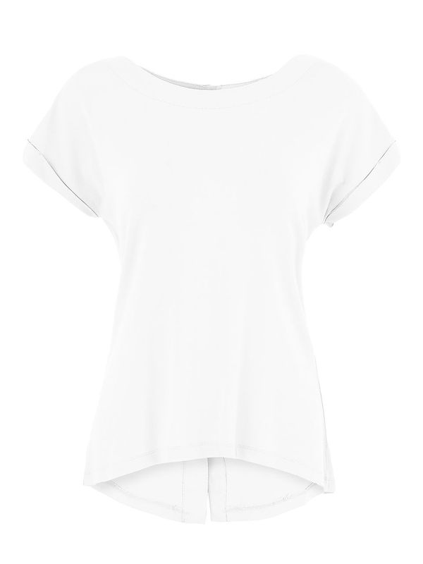 Dolcezza - Round Neck Button Back - White - 25251