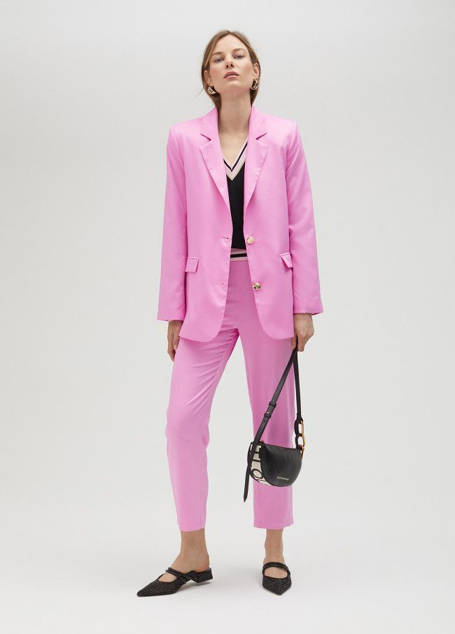 Lola Casaemunt - Satin Pink Boyfriend Blazer - LS2502004