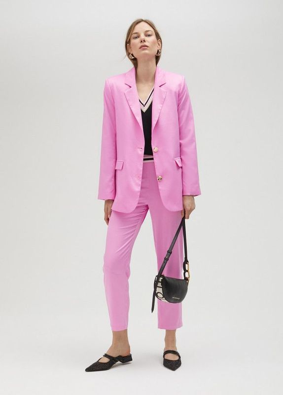 Lola Casaemunt - Satin Pink Boyfriend Blazer - LS2502004