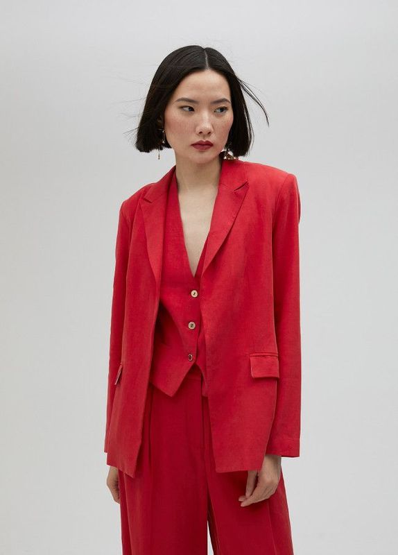 Lola Casademunt - Red Linen Blazer - LS2502006