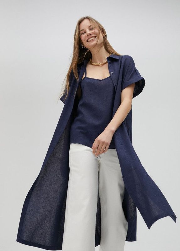 Lola Casademunt - Navy Longline Blouse - Navy - LS2515015