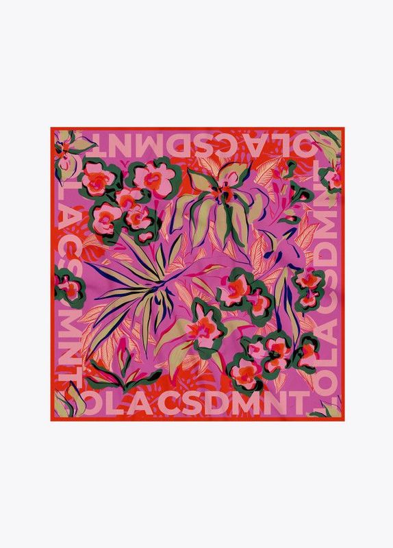 Lola Casademunt - Tropical Print Satin Scarf - LS2507006