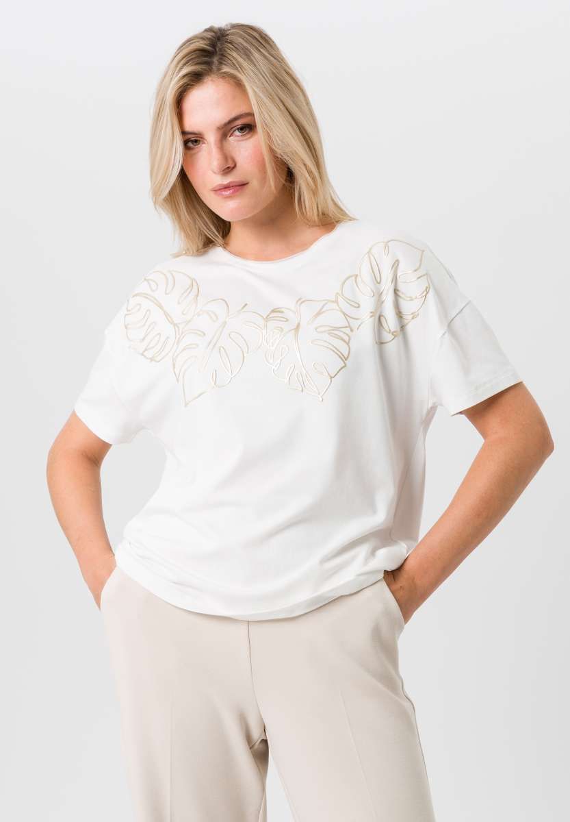 TUZZI - T-Shirt - Gold Leaf Print - 411.450
