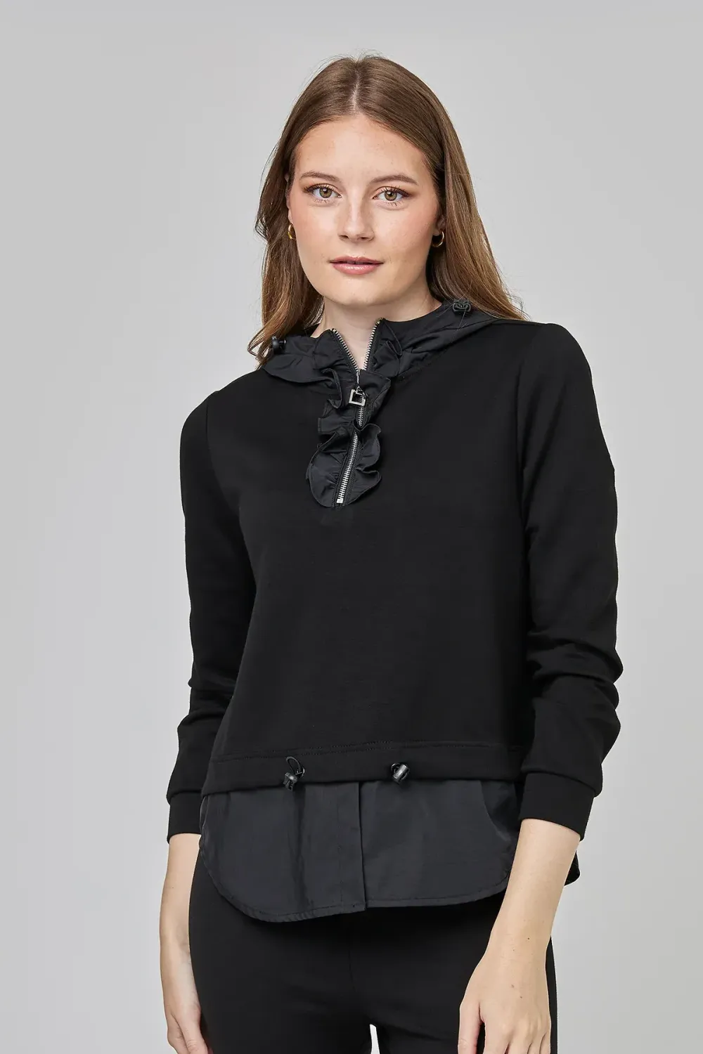 UCHUU - Hooded Sweatshirt - Black - CF25-700