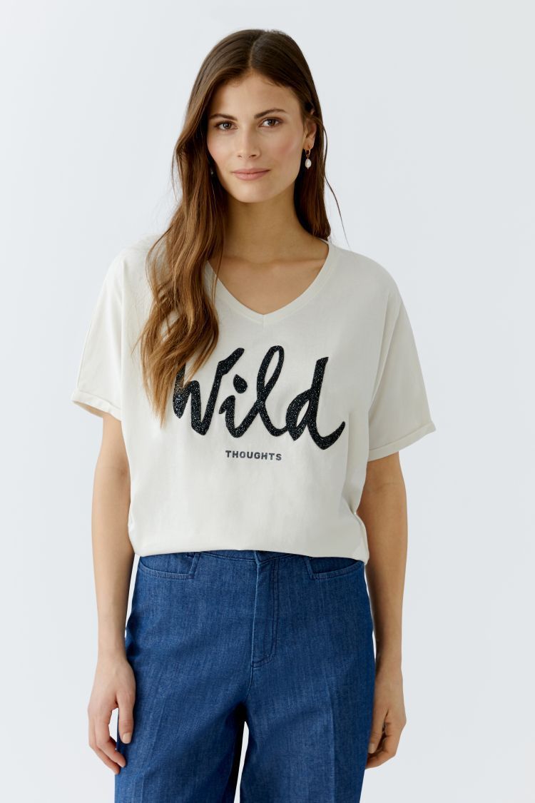OUI - Wild Top - Gardenia - T-Shirt - 93860