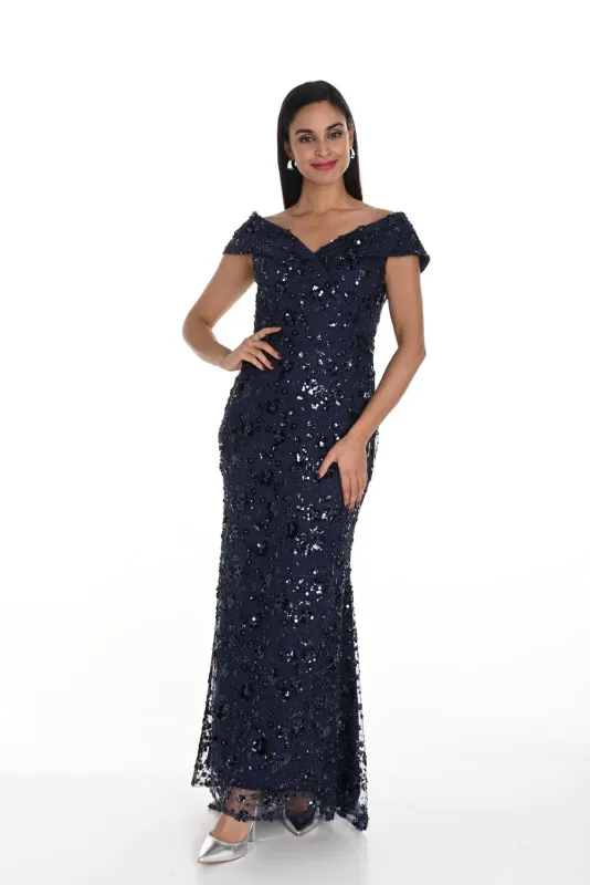 Frank Lyman - Evening Gown - Navy - 249415U