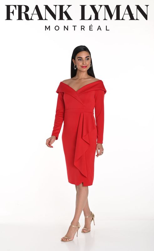 Frank Lyman - Bardot Dress - Red - 249189