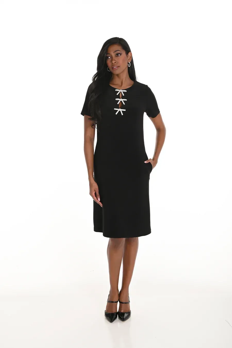 Frank Lyman -Bow  Dress - 259037 - Black & Silver