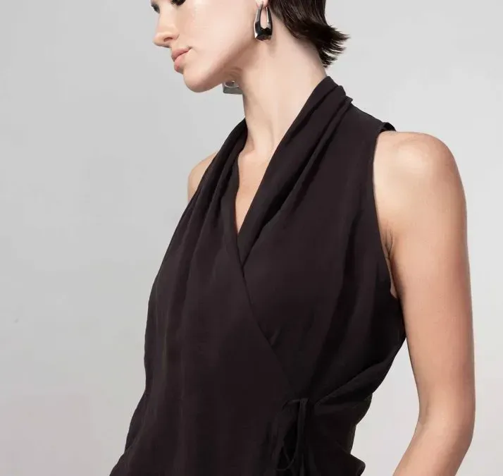 HAAKO wrap top black h1052