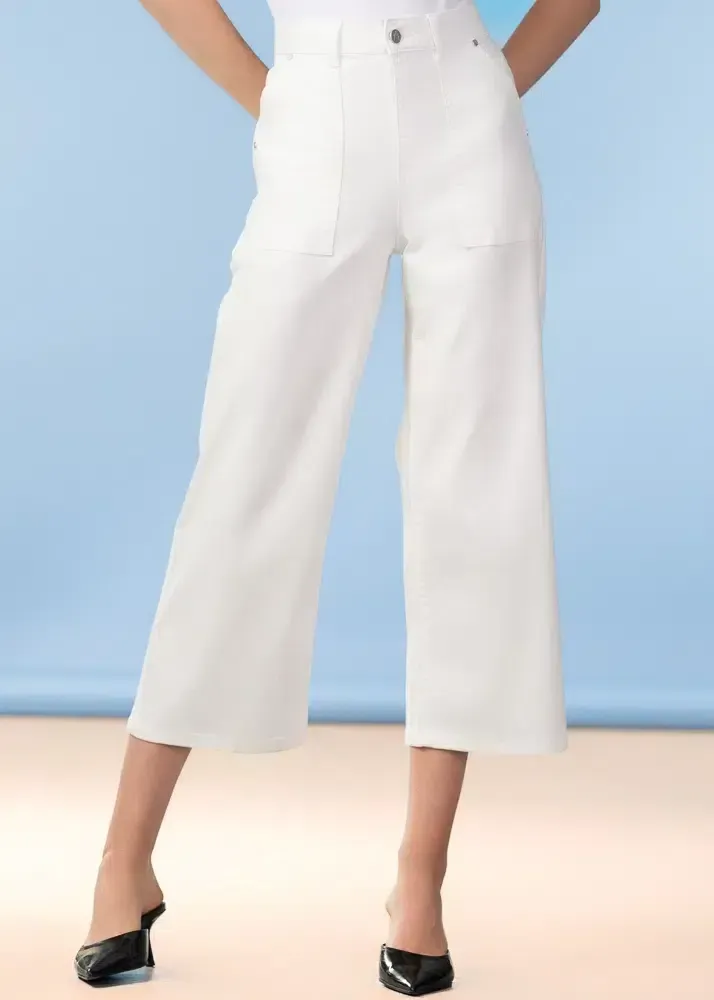 ALISON SHERI wide leg crop trouser A47587