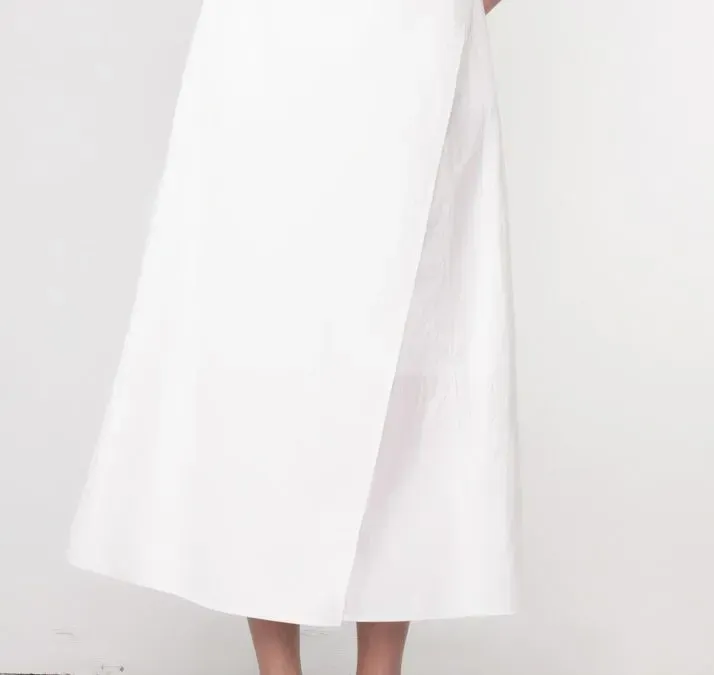 HAAKO wrap skirt long white H1049
