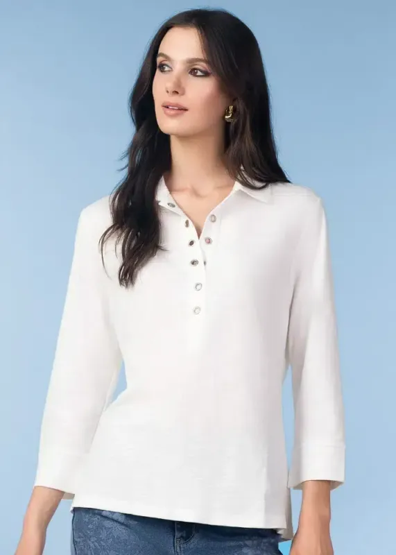 ALISON SHERI top white A47118