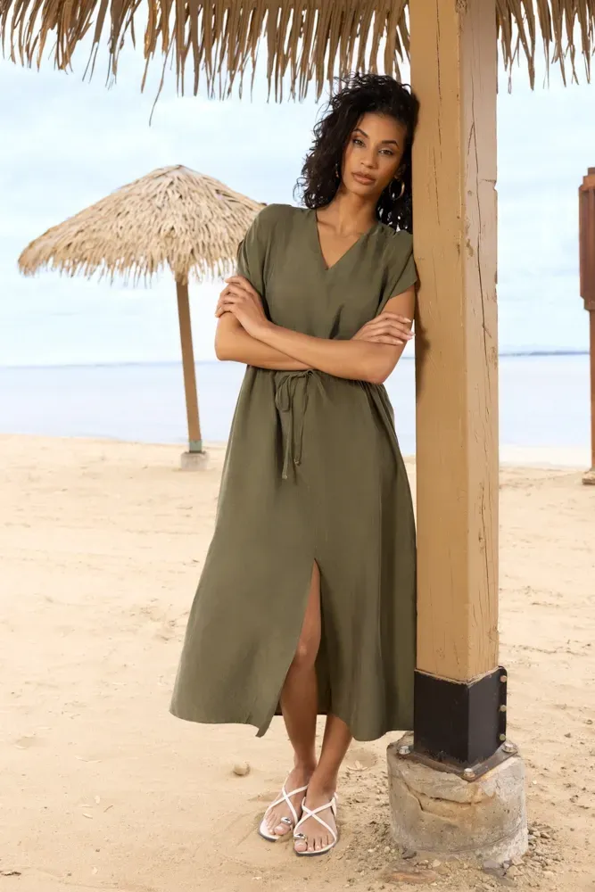 ALISON SHERI casual dress khaki A47536