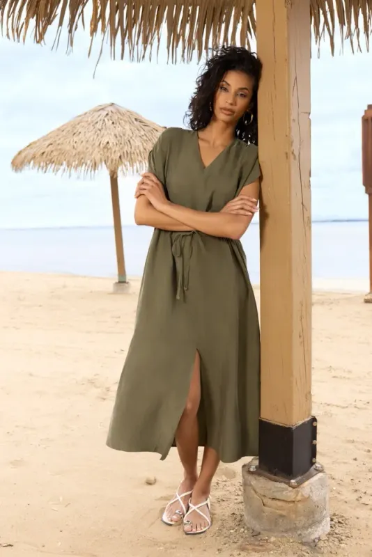 ALISON SHERI casual dress khaki A47536