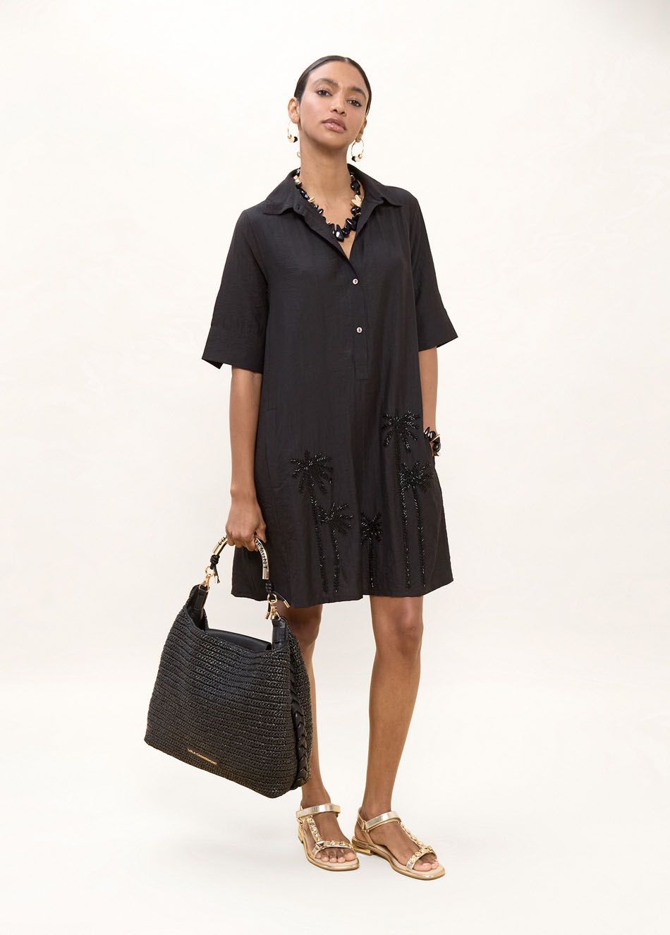 Lola Casademunt black applique dress 16034