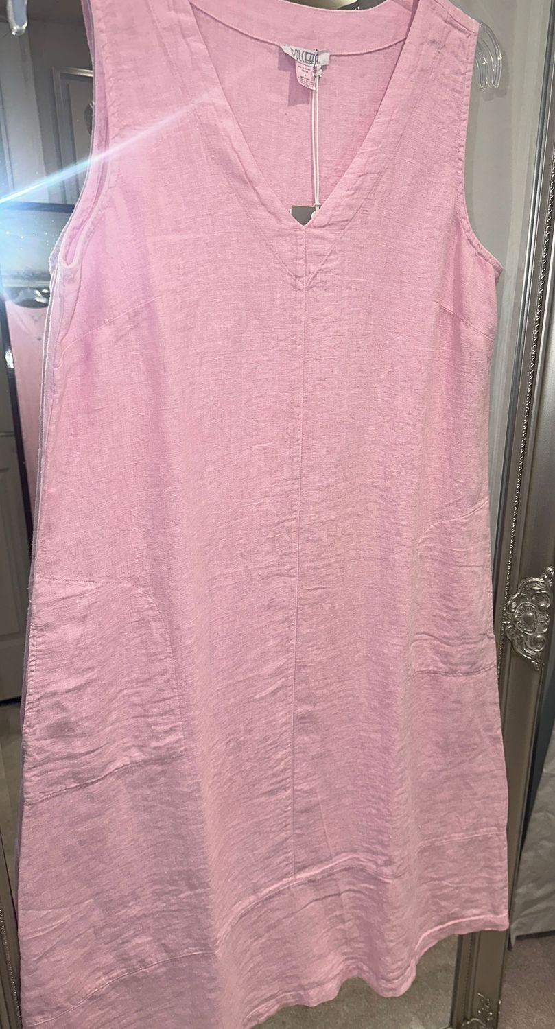 DOLCEZZA light pink linen dress 26223