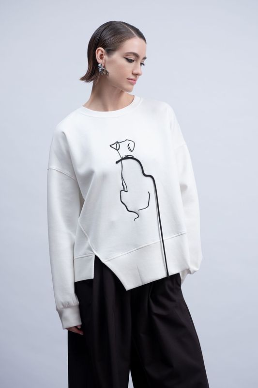 Haako sweatshirt white H2002
