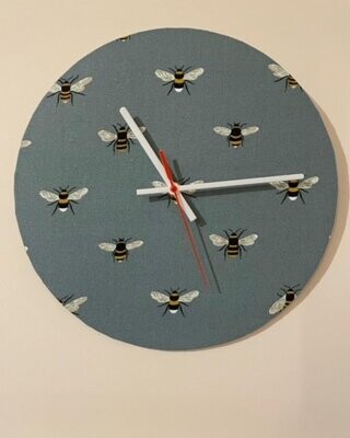 Sophie Allport Blue Bee fabric Clock