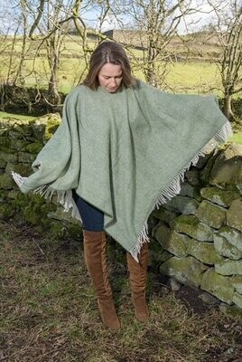 The Wilde Sheep Company - Pure New Wool Poncho - Olive Green