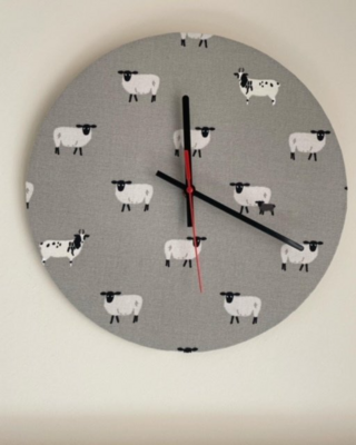 Sophie Allport Sheep fabric Clock