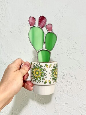 Prickly Pear with Tunas in Vintage Mug