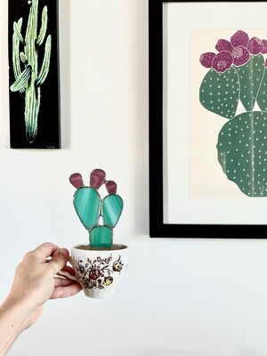 Teal Prickly Pear with Tunas in Floral