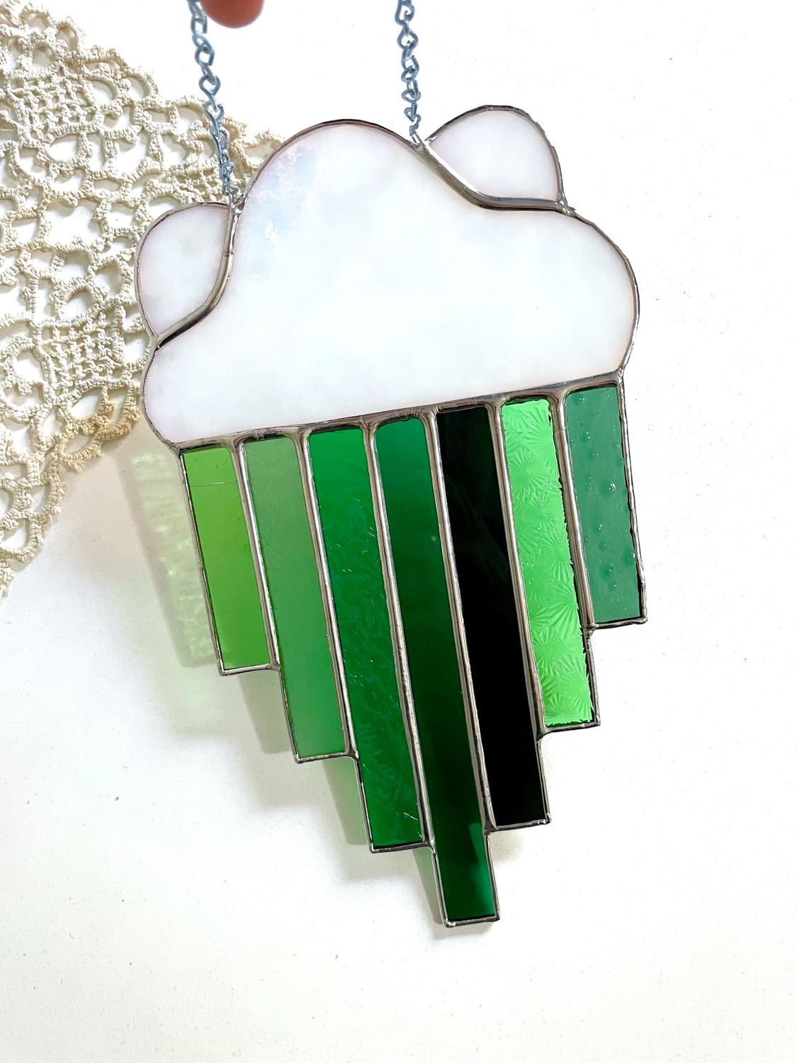 Cloud with Green Stripes