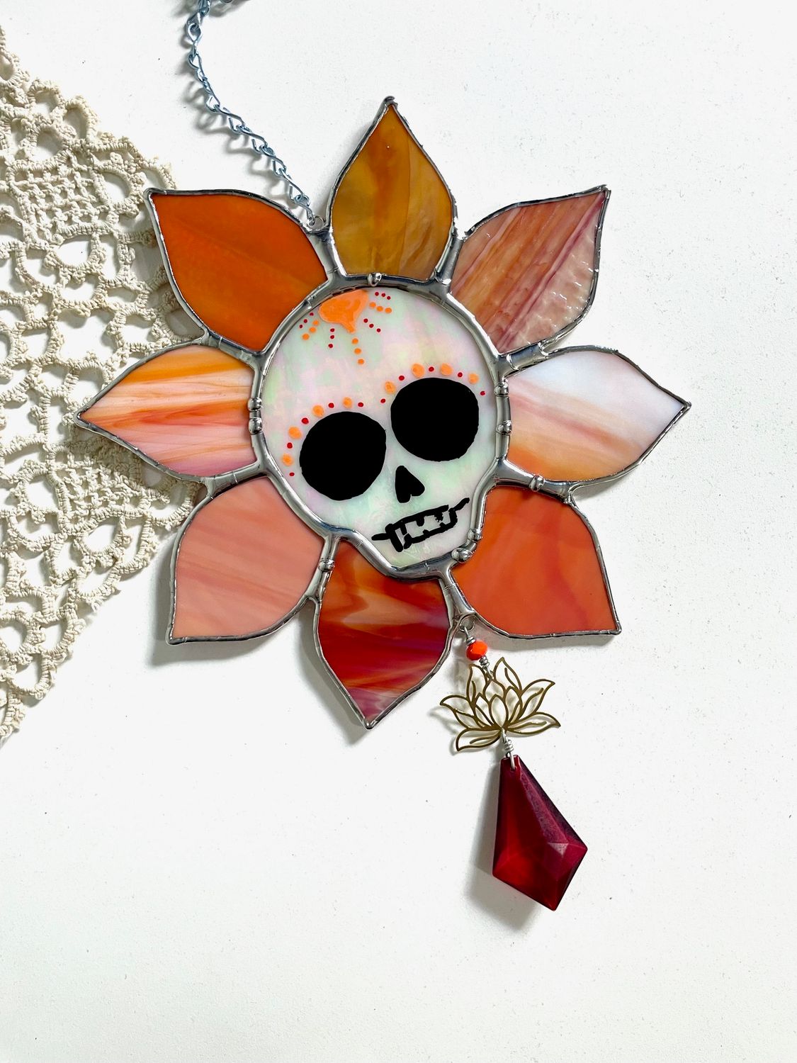 Orange Flower Skull