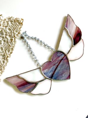 Burgundy Winged Heart