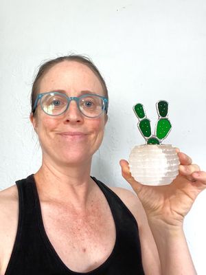Mini Prickly Pear in Selenite