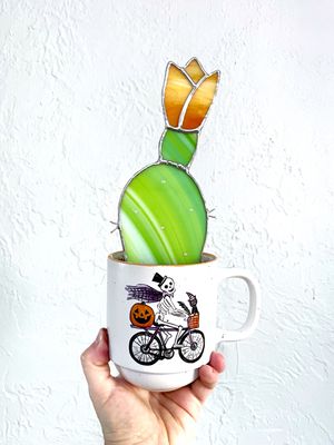 Cyclist Blooming Prickly Pear