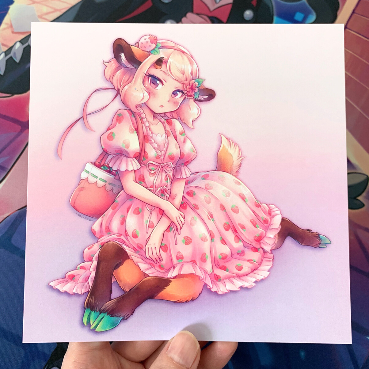 Carte Carrée / Square Print - Strawberry dress Lilas