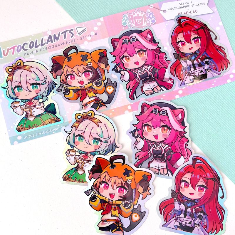 Set d'autocollants / Stickers set - Hololive Justice