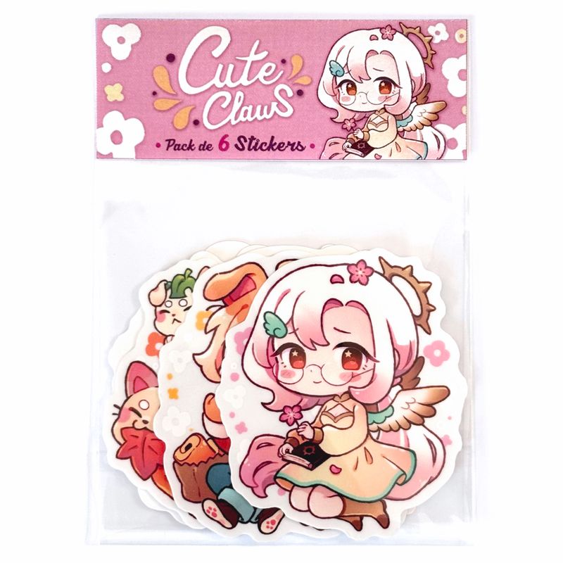 Set d'autocollants (x6) / Stickers set (x6) - Chibi Cute Claws 2