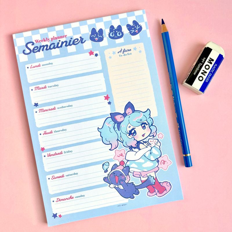Semainier / Weekly planner - Cozy Mio &amp; cat