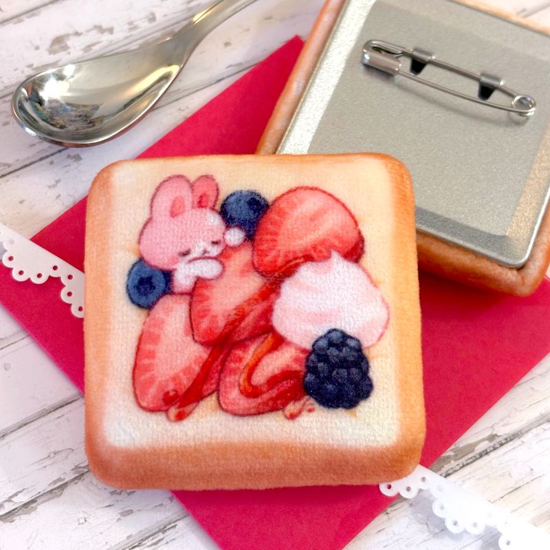 Plush Badge - Toasty Strawberry