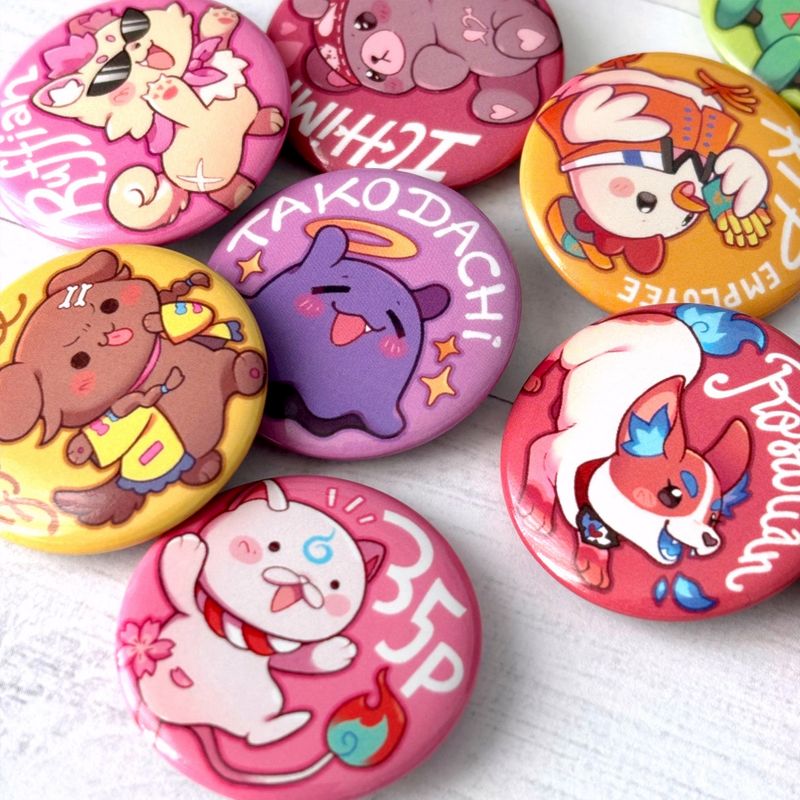Badge (1x au choix) / Button Pin (Pick x1) - HoloMascots