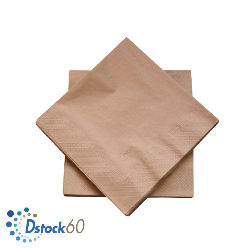 Lot de 2 paquets de 100 serviettes en papier ouate couleur noix 40 40 cm – 2 épaisseurs