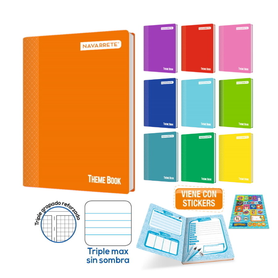 CUADERNO GRAPADO THEME BOOK A4 92 HJS TRIPLE MAX CUADERNO GRAPADO THEME BOOK A4 92 HJS TRIPLE MAX