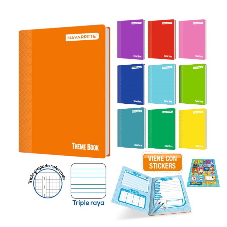 CUADERNO GRAPADO THEME BOOK A4 92 HJS TRIPLE RAYA CUADERNO GRAPADO THEME BOOK A4 92 HJS TRIPLE RAYA
