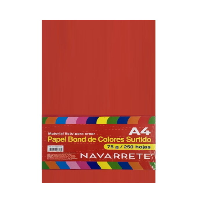 PAPEL BOND A4 75 GR. COLORES SURTIDOS BLS X 250 HJS PAPEL BOND A4 75 GR. COLORES SURTIDOS BLS X 250 HJS
