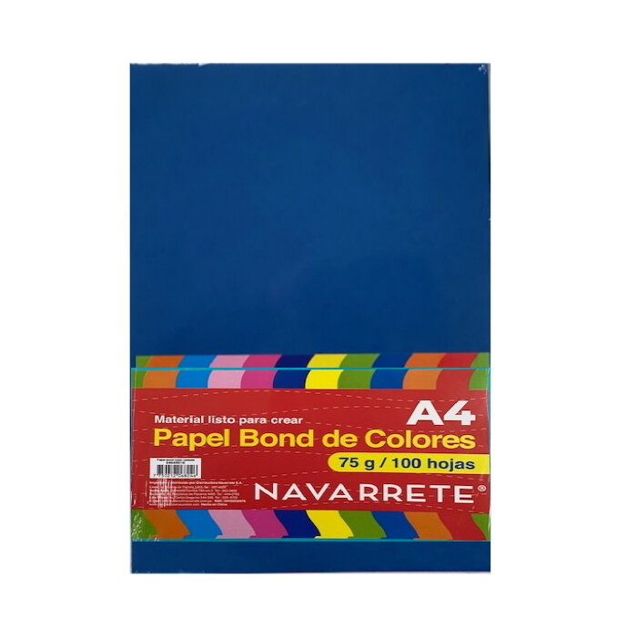 PAPEL BOND A4 75 GR. COLOR TURQUESA BLS X 100 HJS PAPEL BOND A4 75 GR. COLOR TURQUESA BLS X 100 HJS